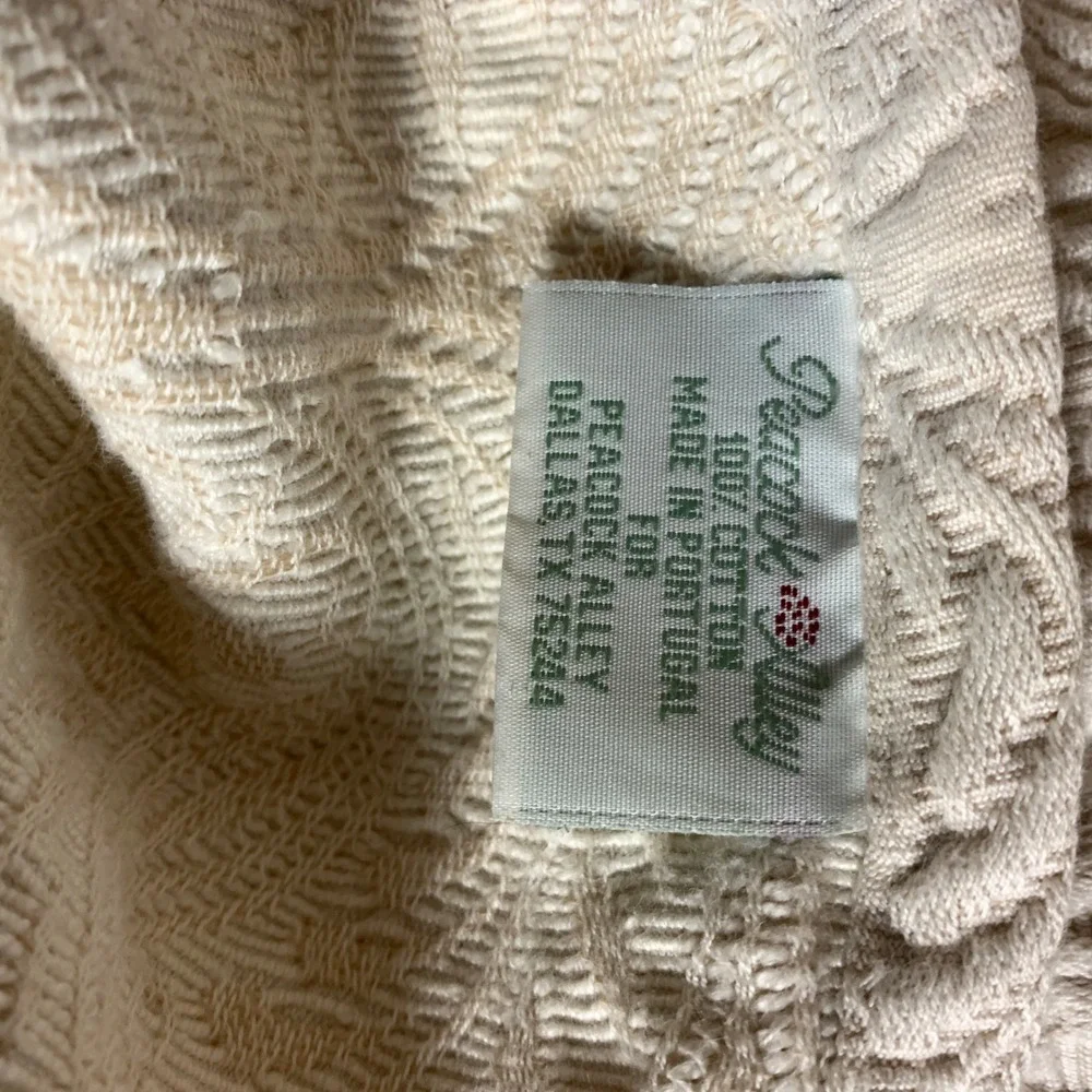 Peacock Alley Coverlet Unisex Full Queen Ivory Paisley Matelasse Cotton Portugal